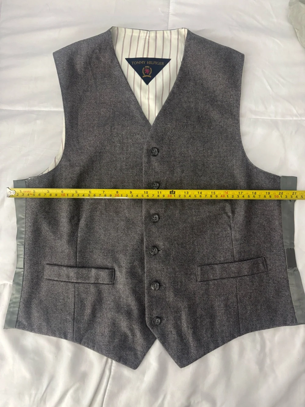 Tommy Hilfiger Gray Wool Blend Vest